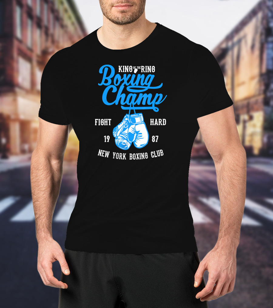 King Of The Ring Boxing Champ New York Boxing Club Fight Hard 1987 T-Shirt