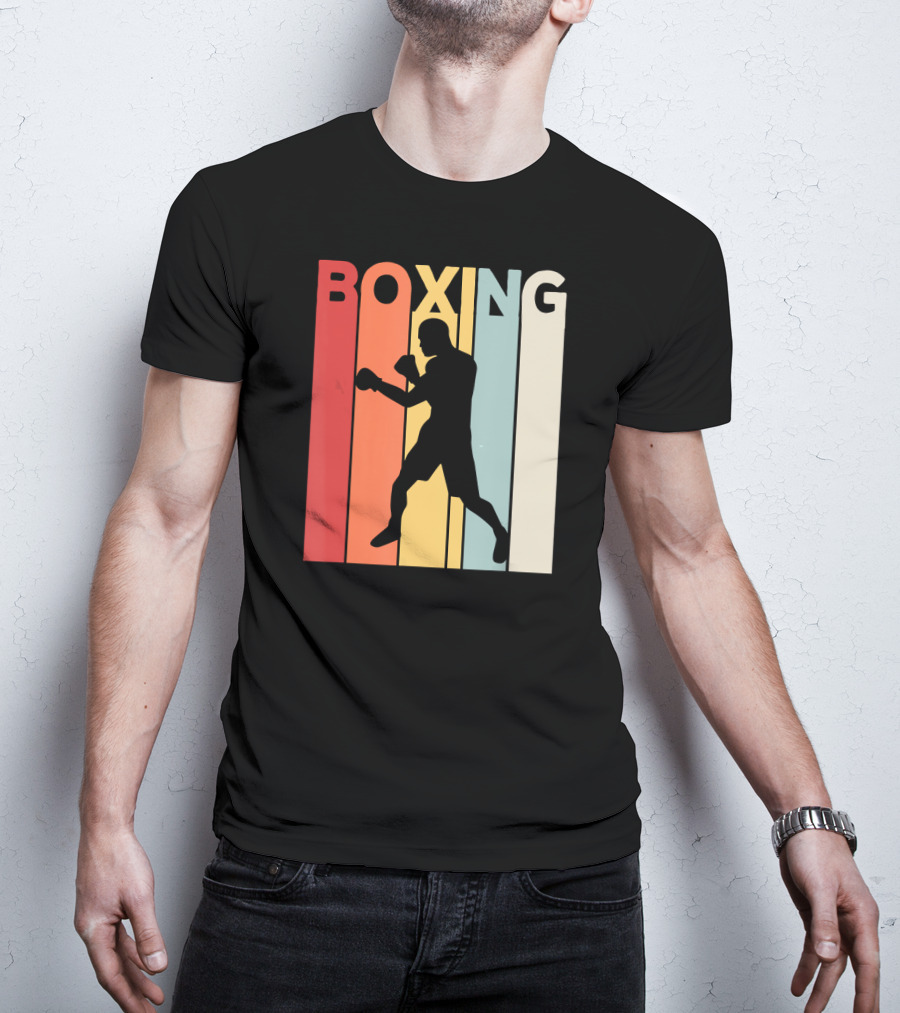 Vintage Boxing Boxer Silhouette Retro Sport Fight T-Shirt