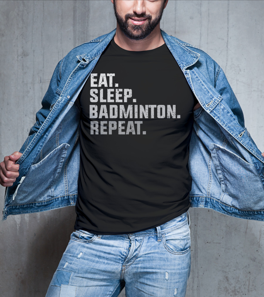 Eat Sleep Badminton Repeat Vintage T-Shirt
