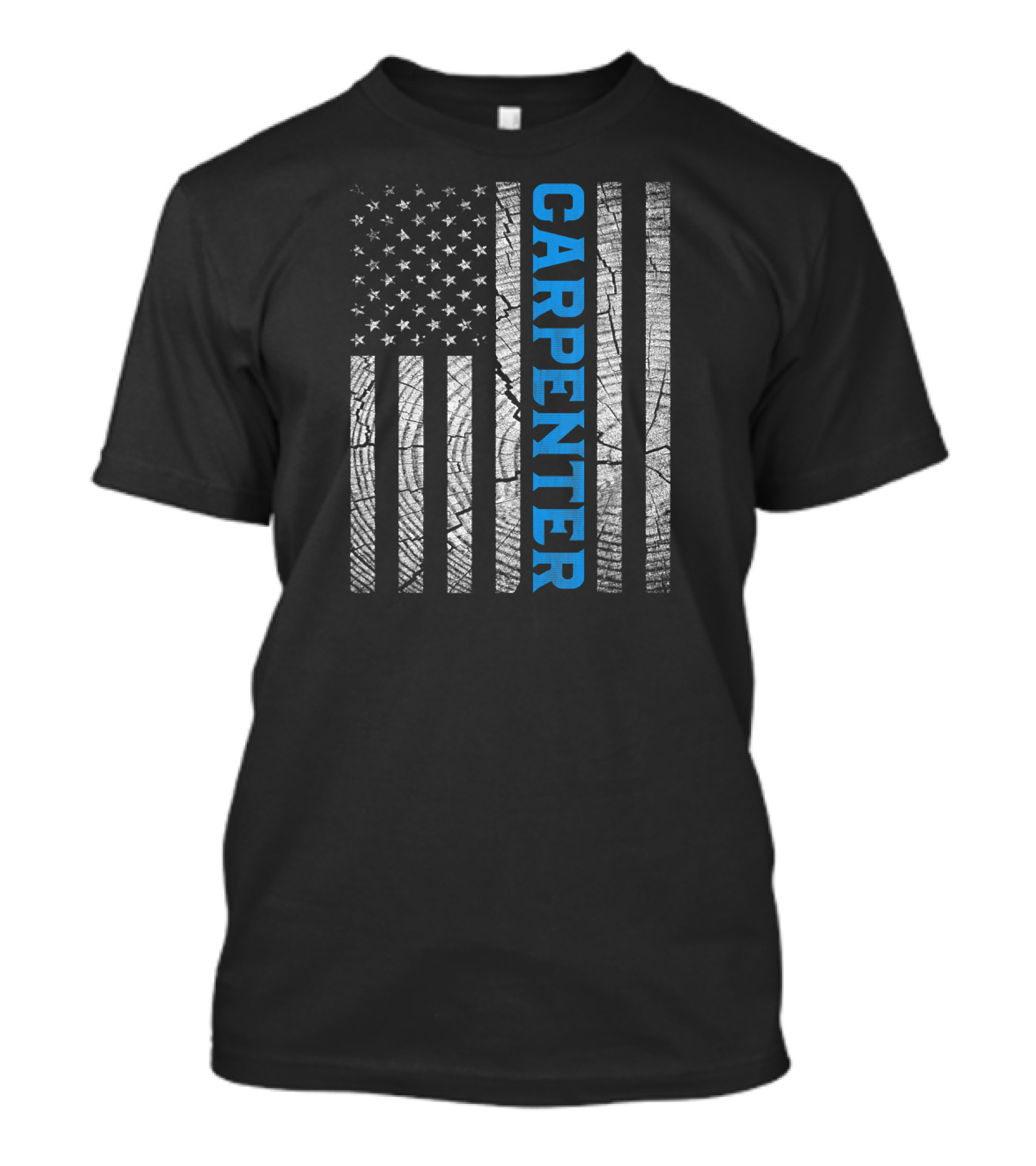 Best Dad Ever Carpenter Vintage Flag Woodwork Father T-Shirt
