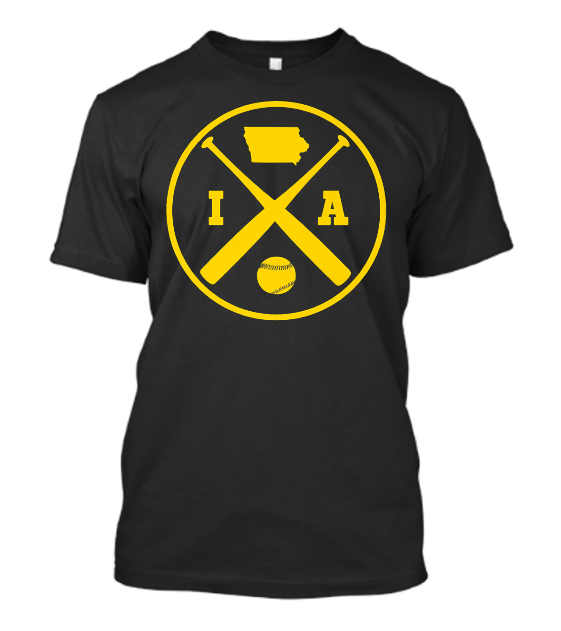 Vintage IA State Outline Iowa Baseball Bats T-Shirt