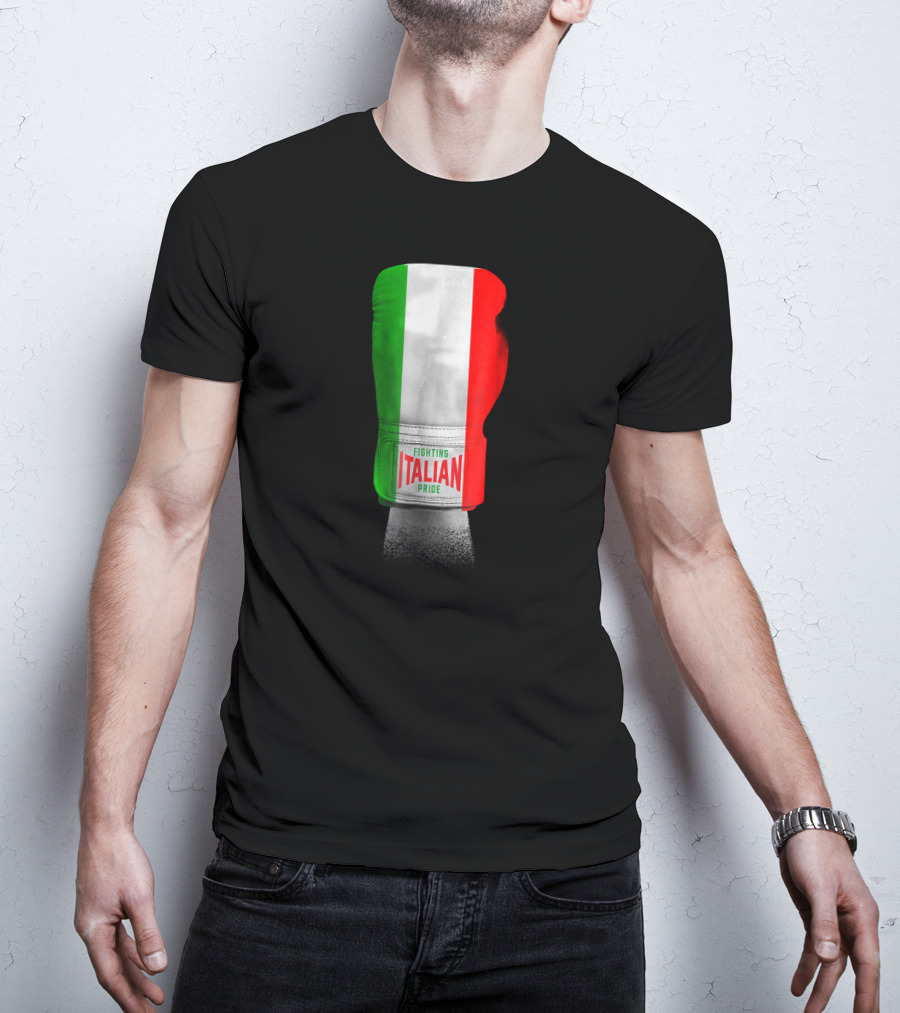 Vintage Italian Flag Boxing Gloves Fighting Italian Pride T-Shirt