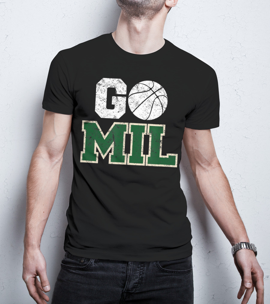 Go MIL Milwaukee Wisconsin City Basketball Vintage T-Shirt