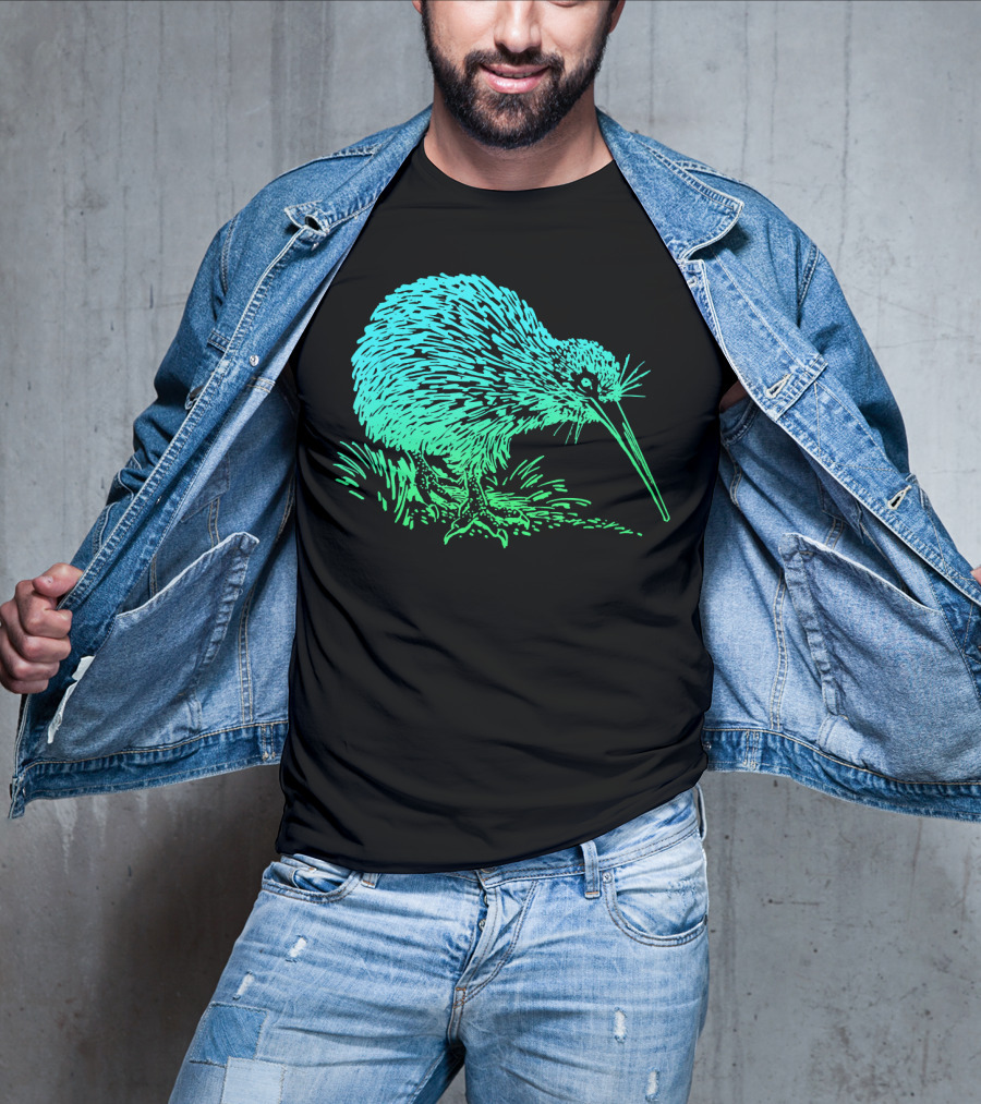 Vintage Neon Kiwi Bird Awesome Retro T-Shirt