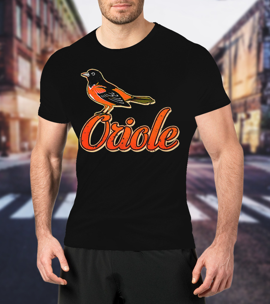 Vintage Oriole Bird Script Text Amazing Bird T-Shirt