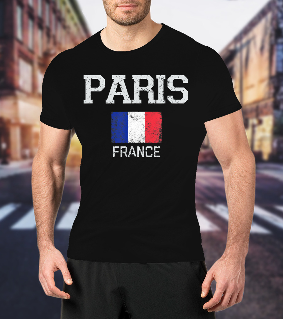 Paris France Vintage Flag T-Shirt