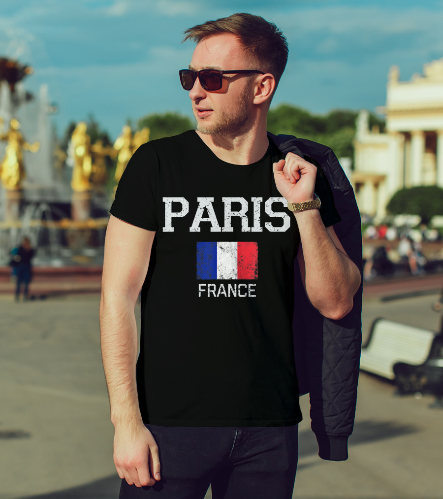 Paris France Vintage Flag T-Shirt