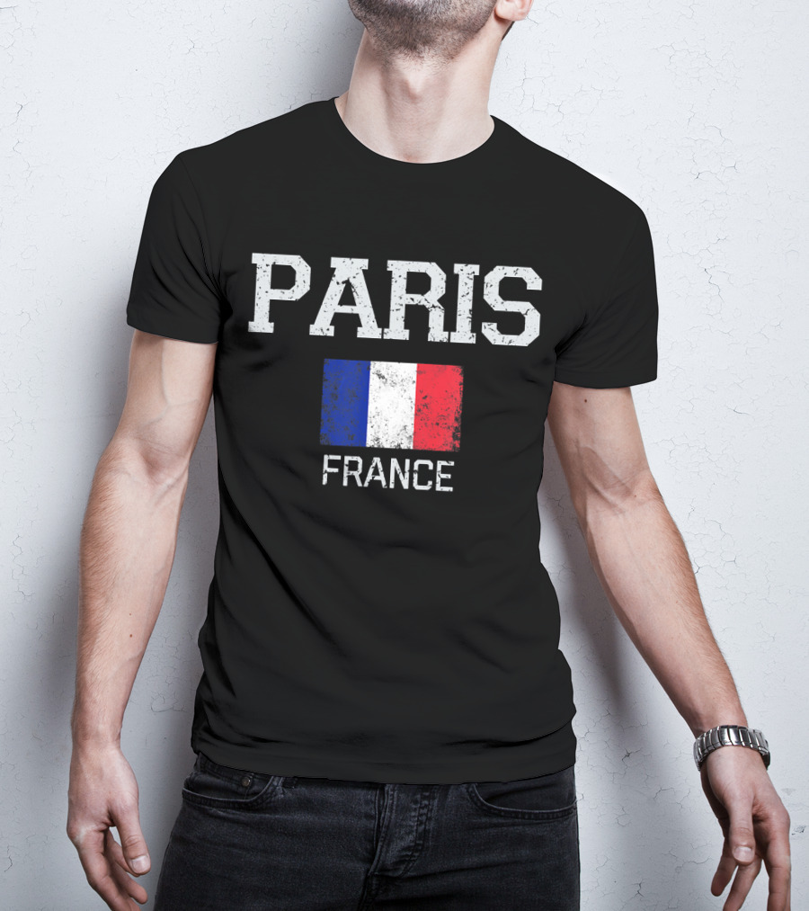 Paris France Vintage Flag T-Shirt