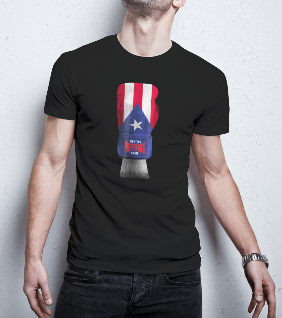 Fighting Puerto Rico Pride Vintage Flag Boxing Gloves T-Shirt