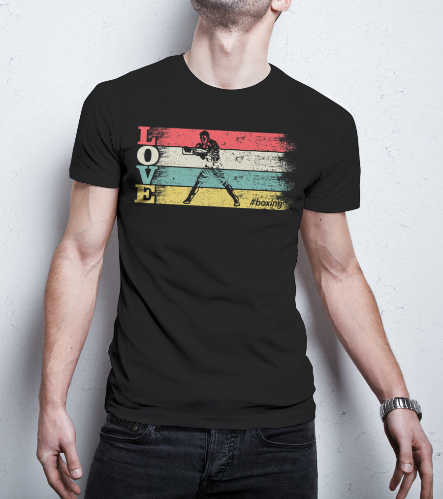 LOVE Vintage Boxing Stripes #boxing T-Shirt