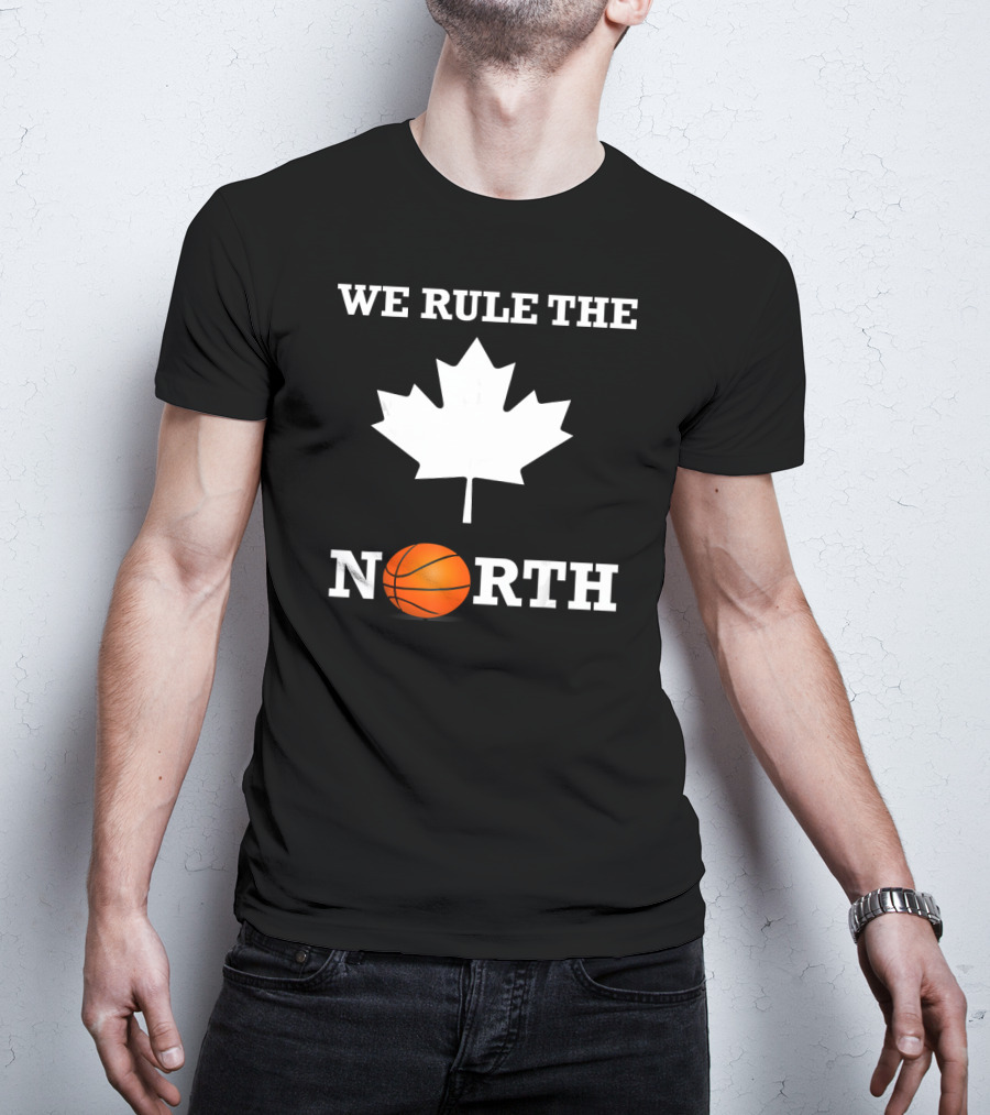 We Rule The North Canada Basketball Maple Leaf Orange Ball T-Shirt