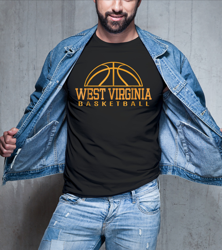 West Virginia Basketball Logo Arch Basketball T-Shirt