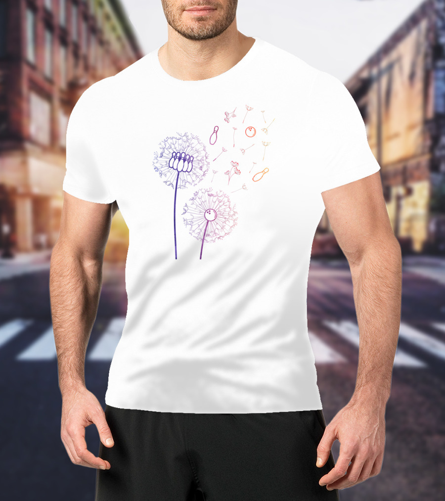 Wild Flower Dandelion Bowling Pins Bowl T-Shirt