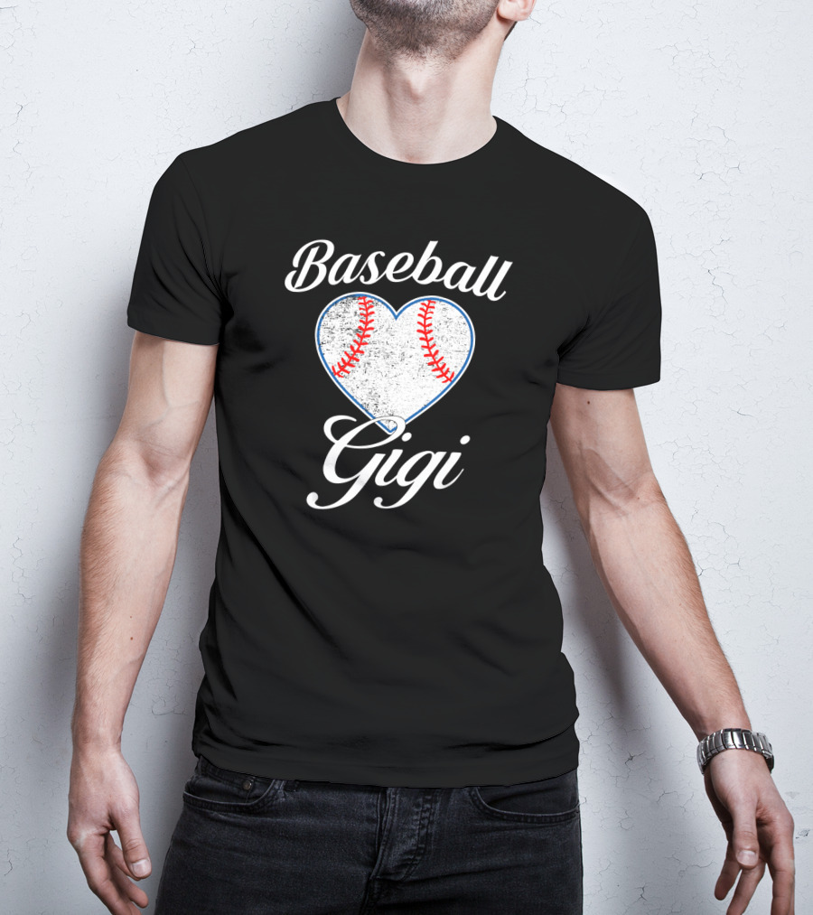 Baseball Gigi Heart Mother's Day Funny Gift T-Shirt