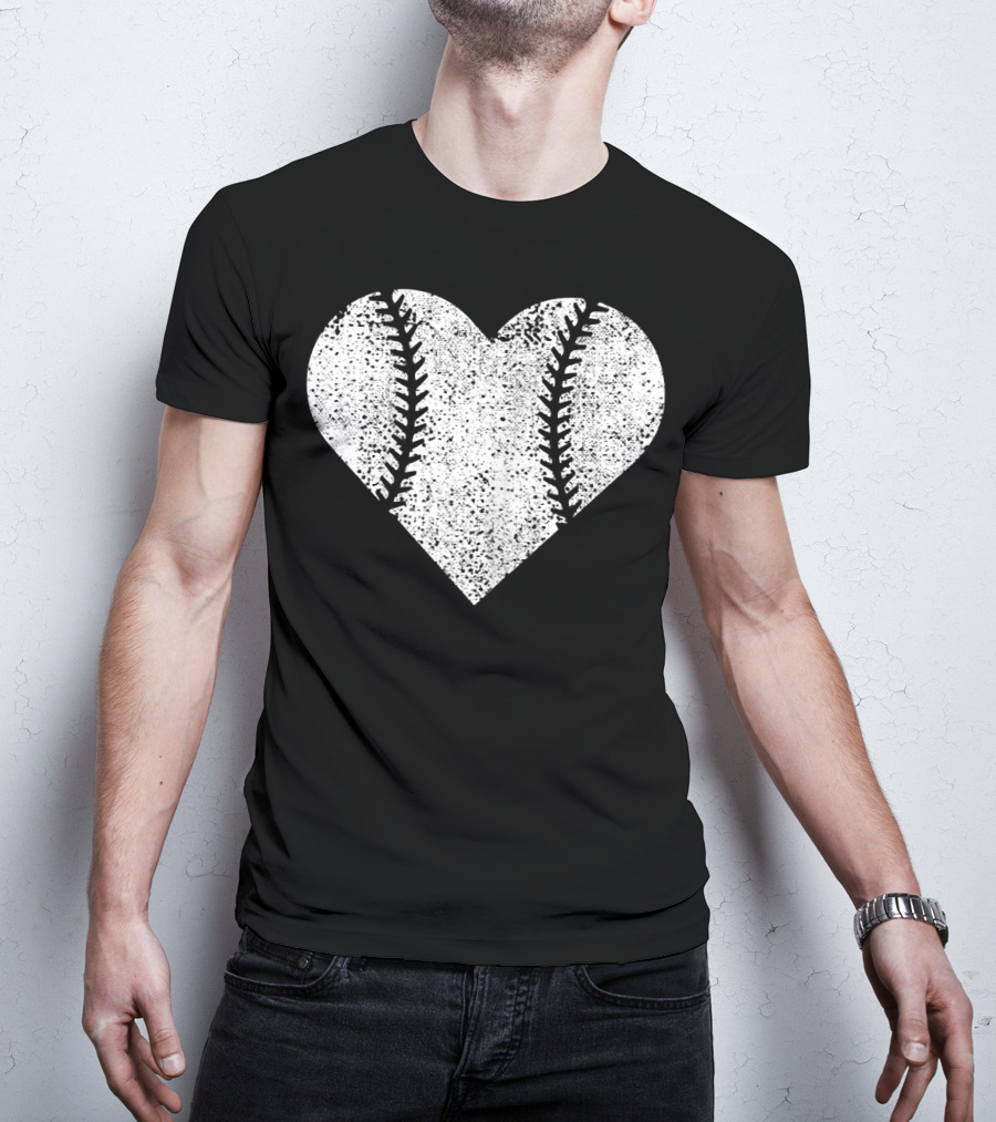 Baseball Heart Love Mom Funny Cute Comfy T-Shirt