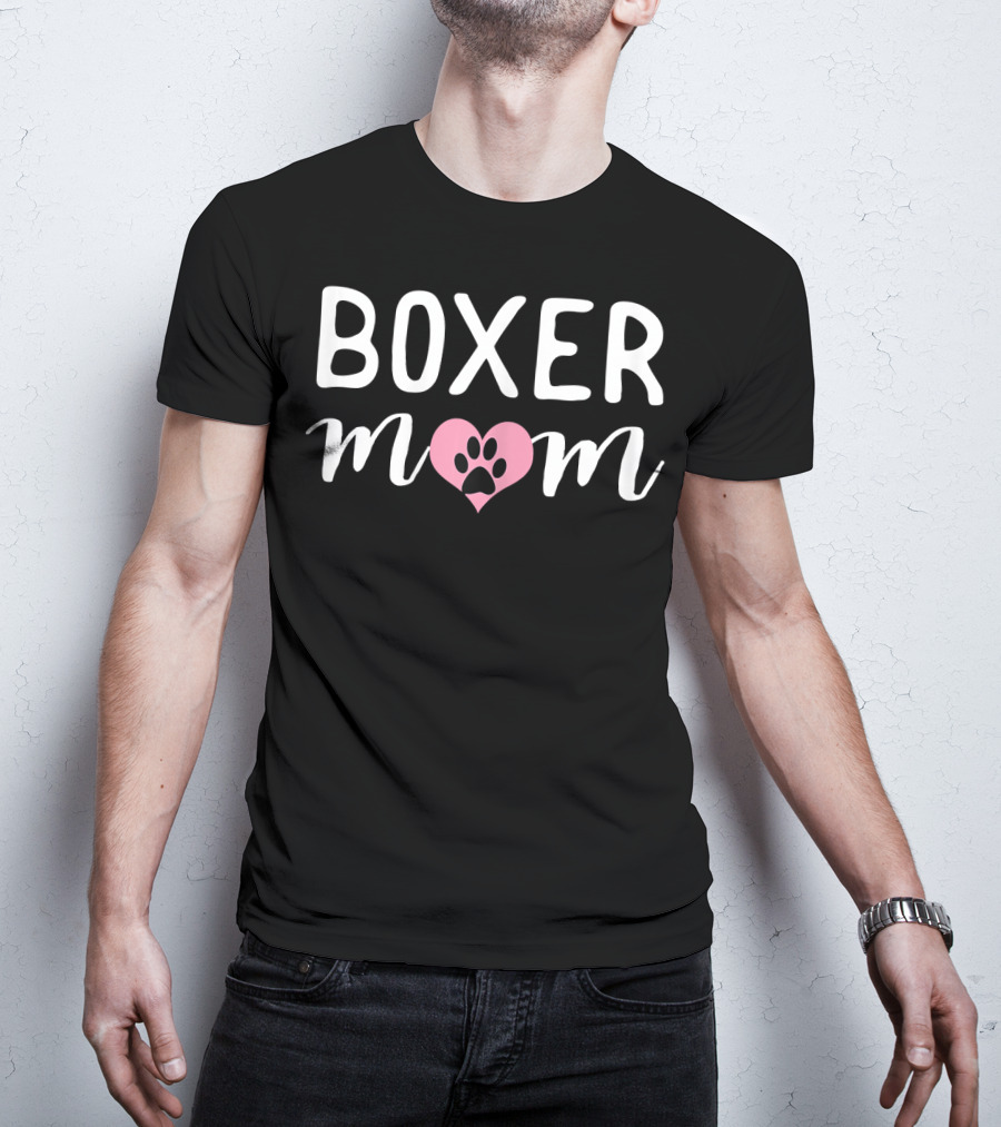 Boxer Mom Paw Heart T-Shirt