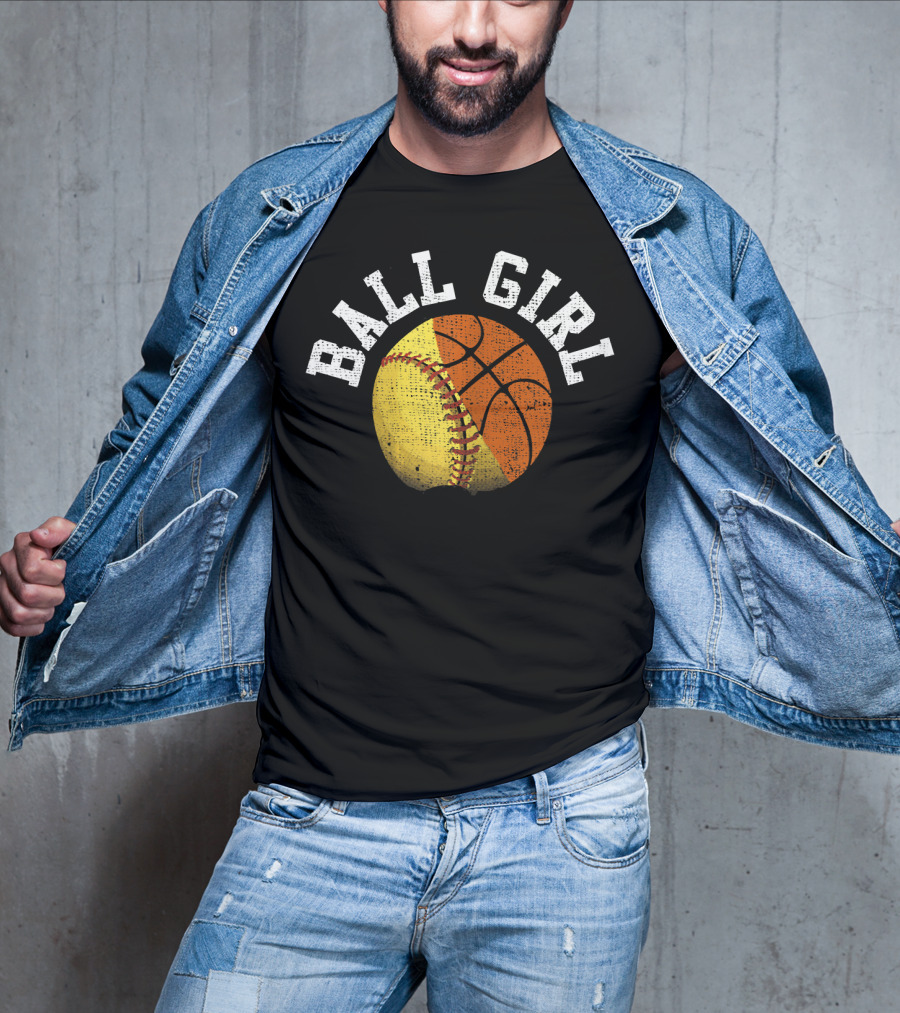 Ball Girl Funny Softball Basketball Combo T-Shirt