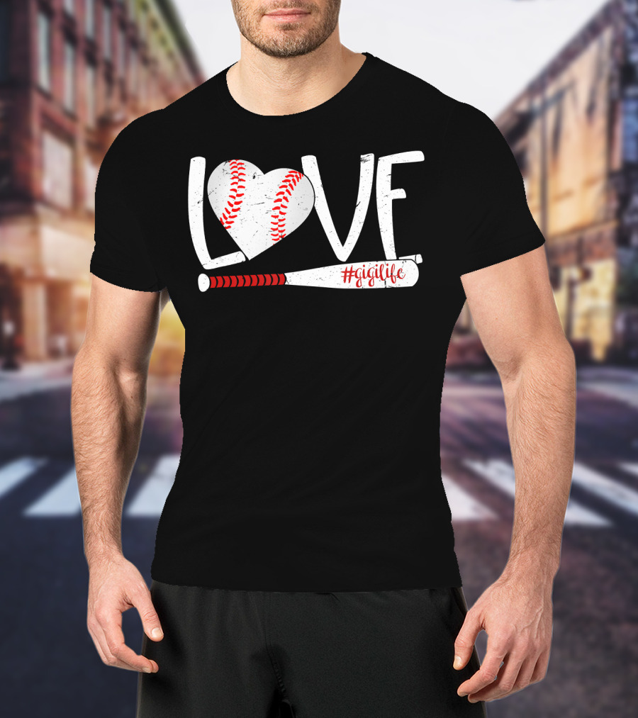LOVE Baseball Heart Bat #GigiLife T-Shirt