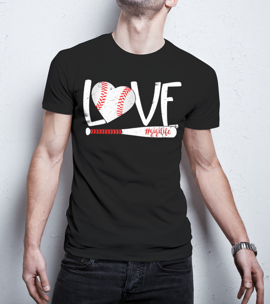 LOVE Baseball Heart Bat #GigiLife T-Shirt