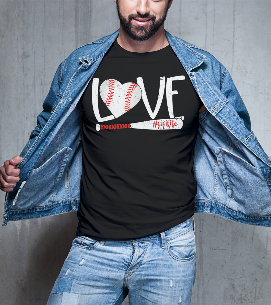 LOVE Baseball Heart Bat #GigiLife T-Shirt