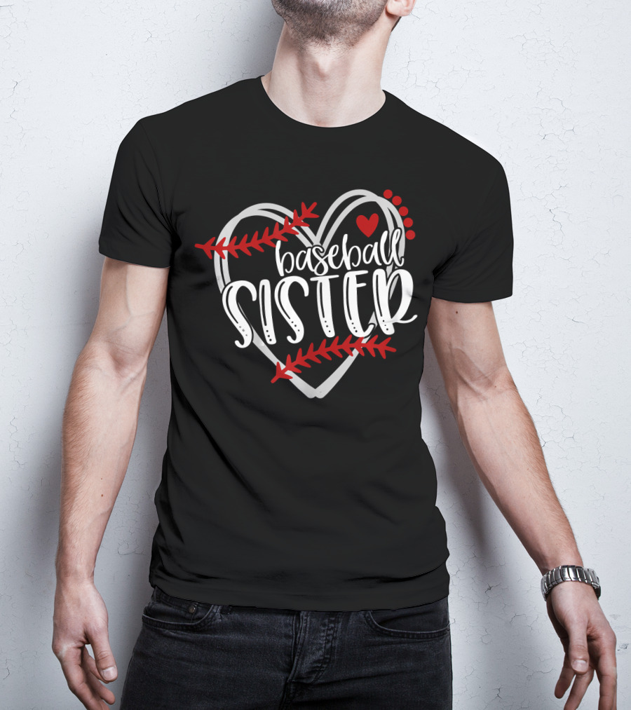 Baseball Sister Heart T-Shirt