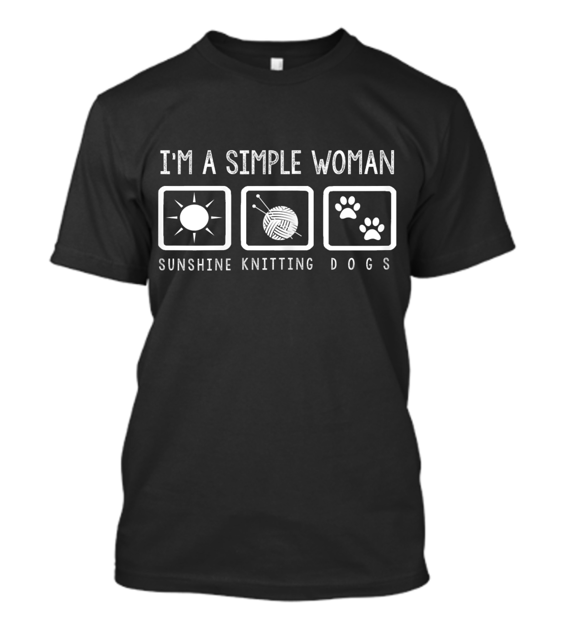 I'm A Simple Woman Sunshine Knitting Dogs T-Shirt