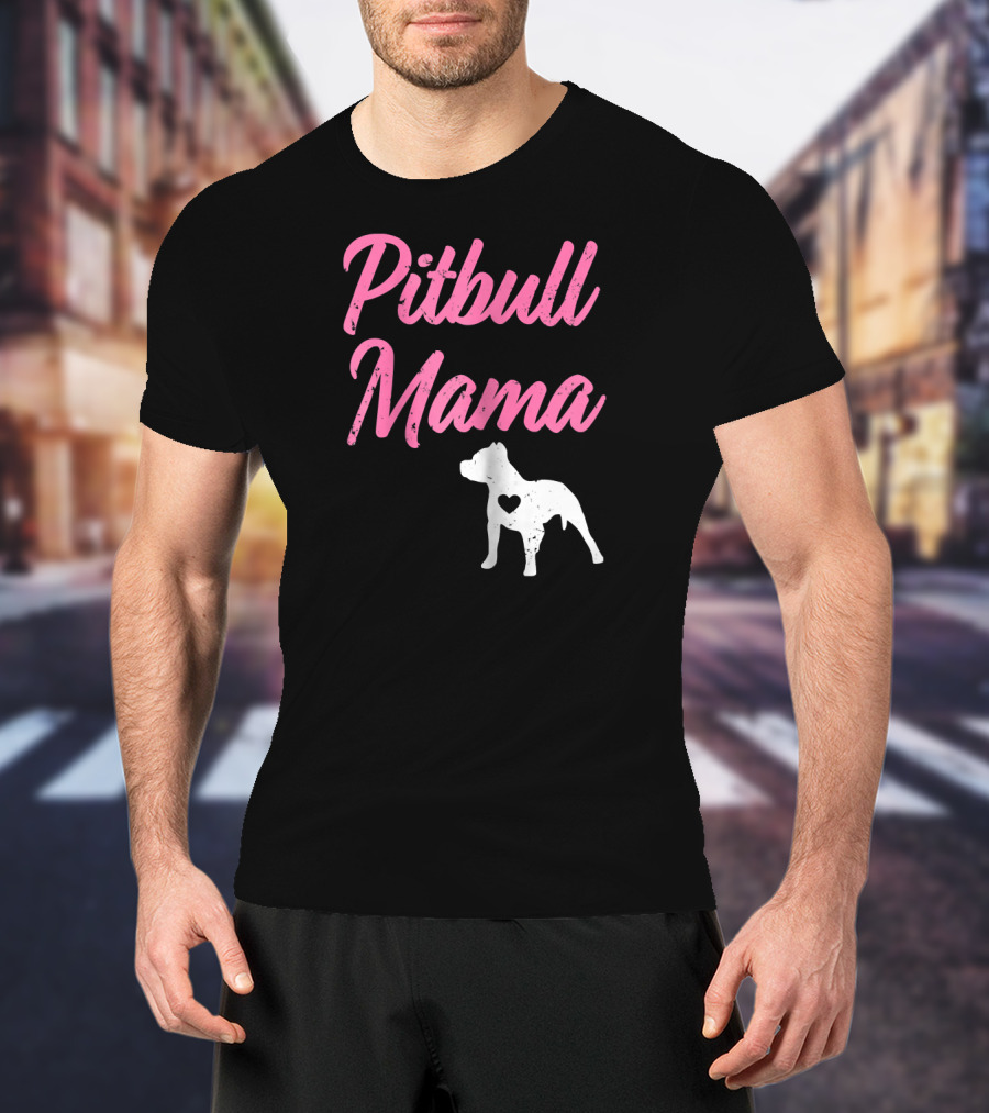 Pitbull Mama Women's Pit Bull Heart T-Shirt