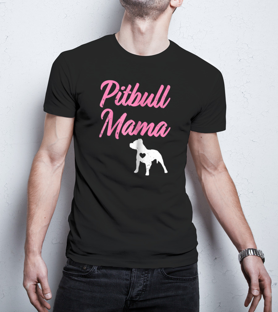Pitbull Mama Women's Pit Bull Heart T-Shirt