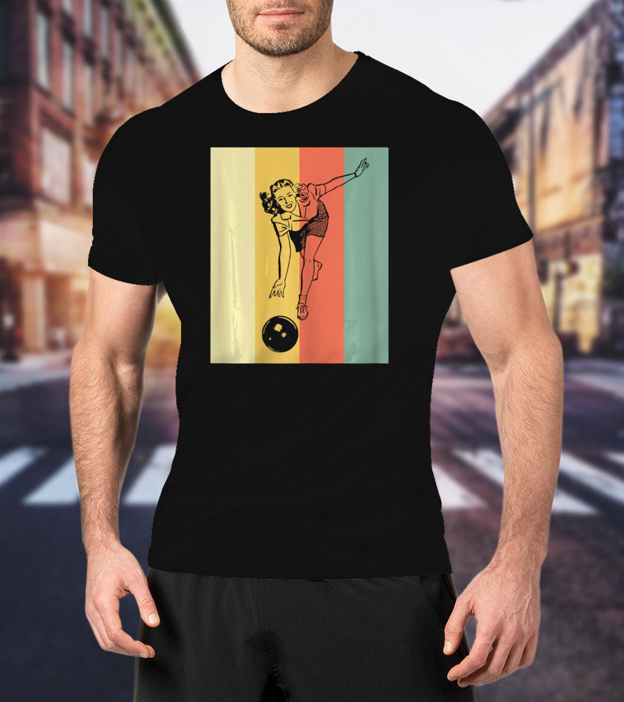 Vintage Bowling Bowlin Retro Style Bowler T-Shirt