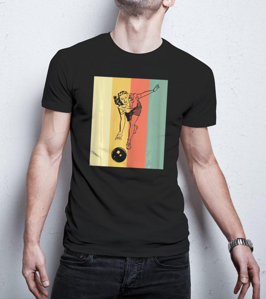 Vintage Bowling Bowlin Retro Style Bowler T-Shirt