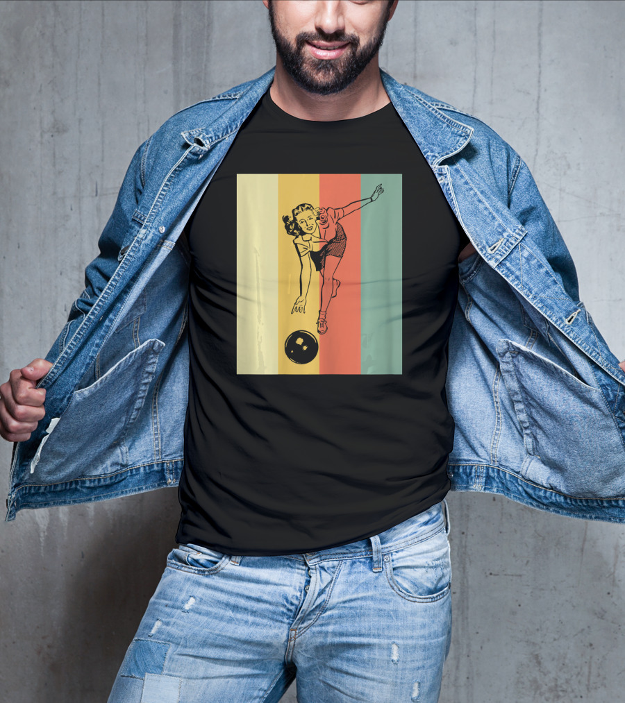 Vintage Bowling Bowlin Retro Style Bowler T-Shirt