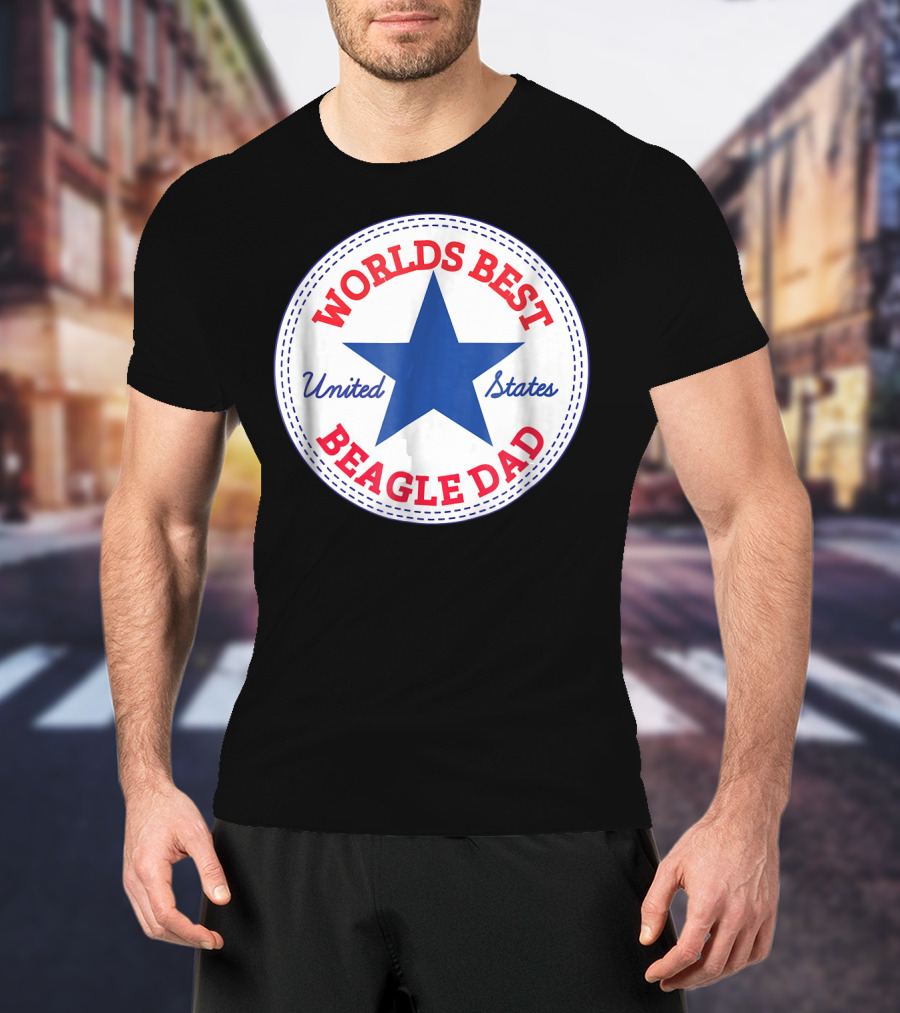 Worlds Best Beagle Dad United States Star T-Shirt