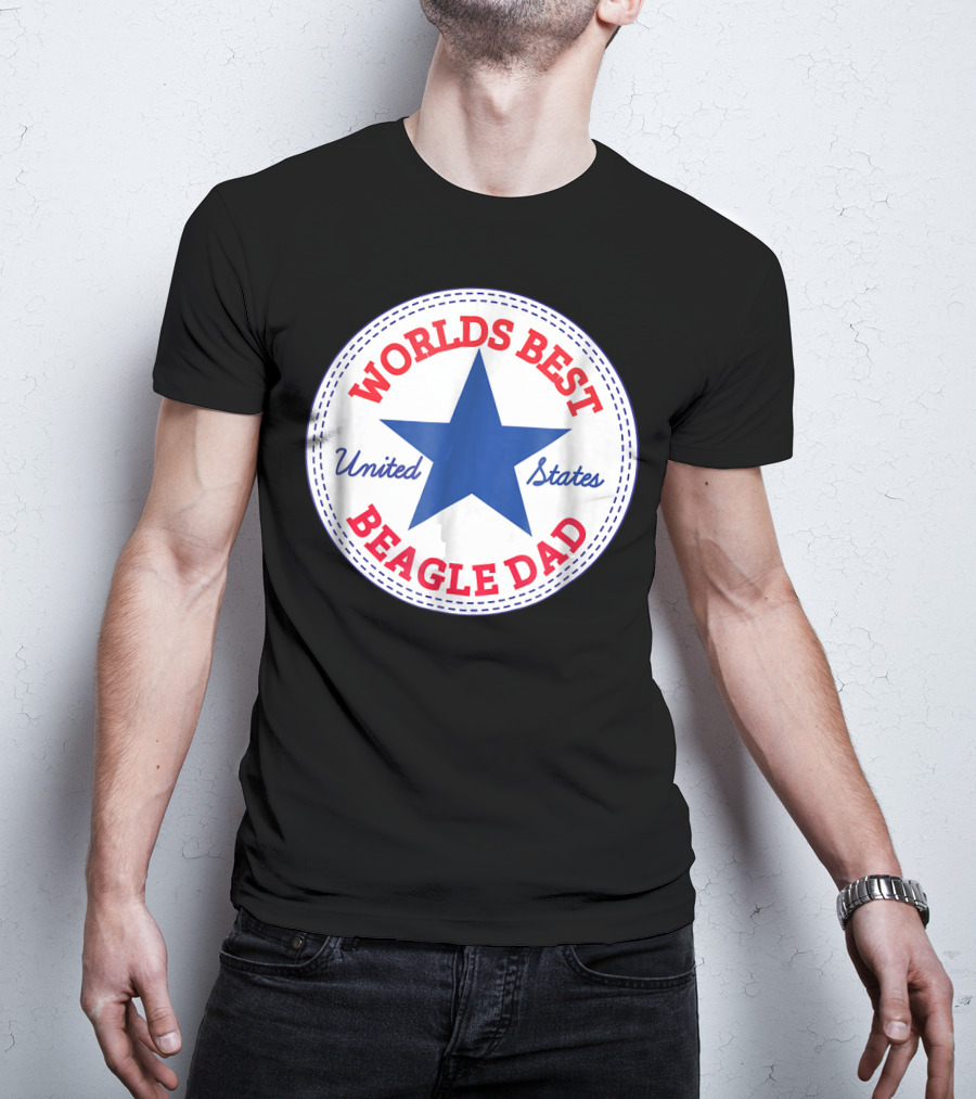 Worlds Best Beagle Dad United States Star T-Shirt