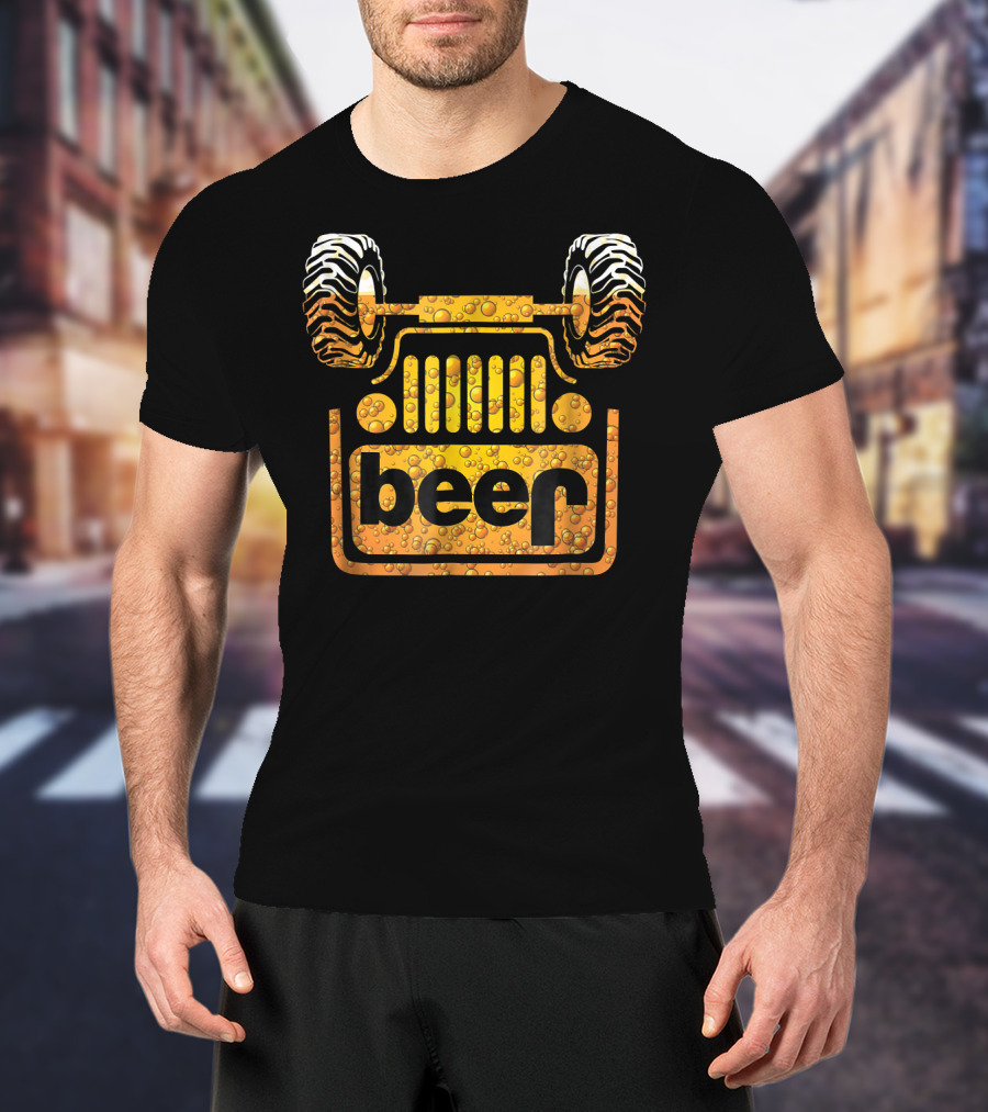 Wrecked Jeep Beer Bubbles And Tires T-Shirt