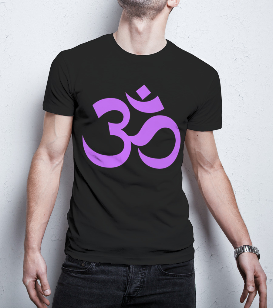 Yoga Aum OM Spiritual Symbol In Purple T-Shirt