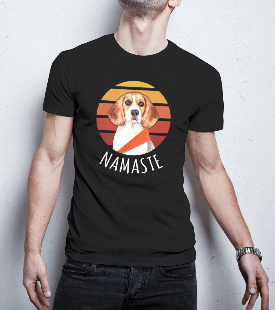 Namaste Beagle Sunset Yoga T-Shirt