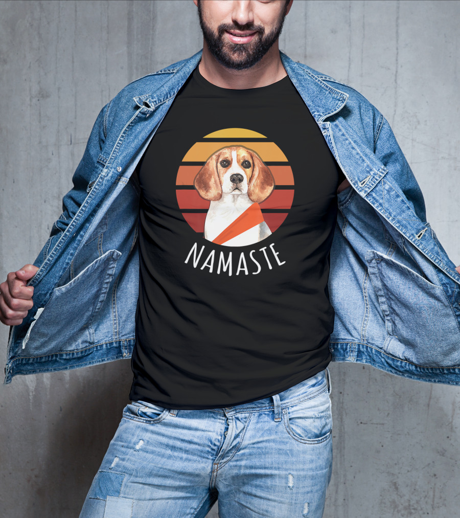 Namaste Beagle Sunset Yoga T-Shirt