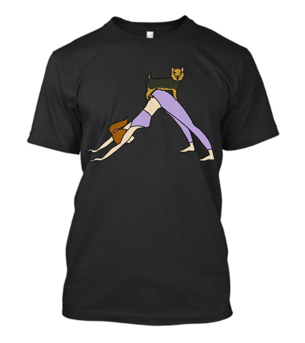 Yorkshire Terrier Yoga Mom Dog Pose With Funny Twist T-Shirt
