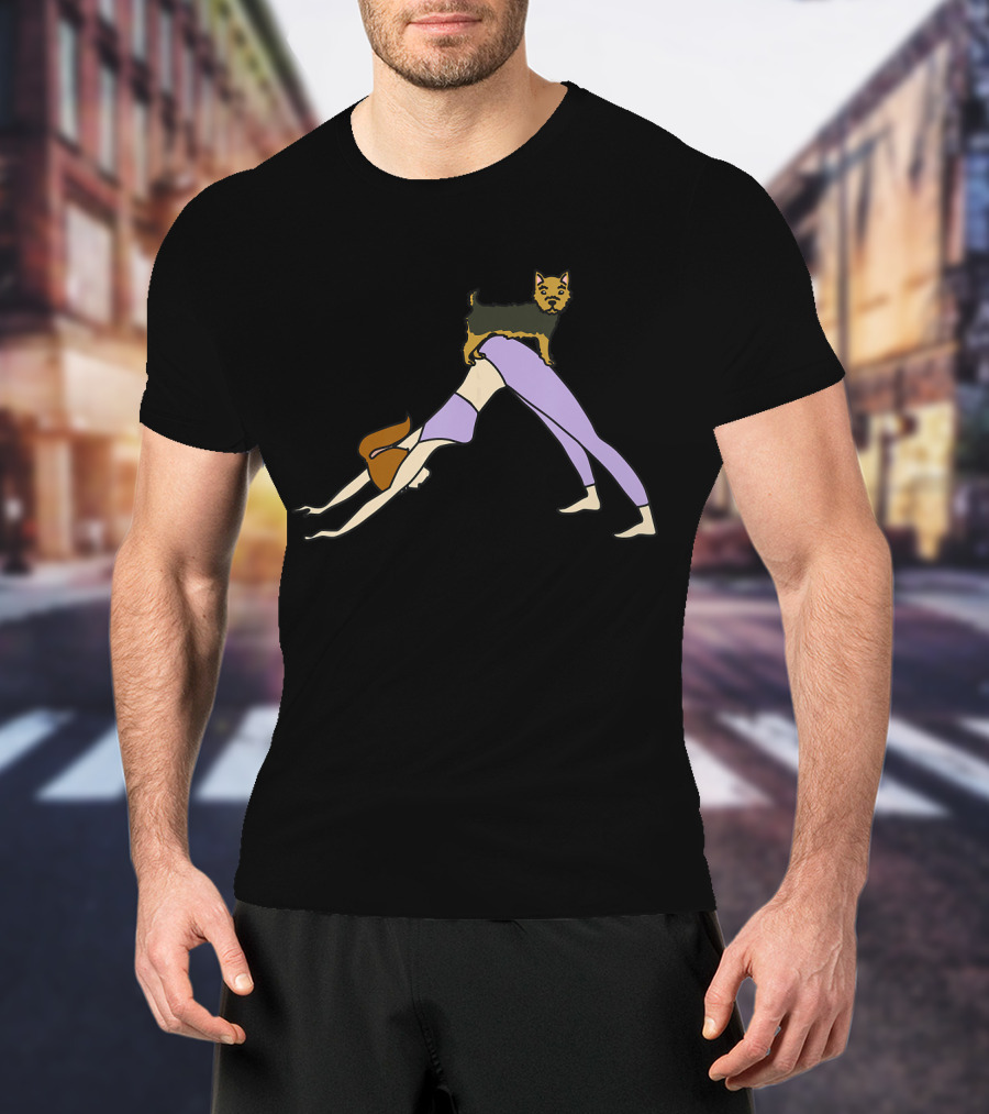 Yorkshire Terrier Yoga Mom Dog Pose With Funny Twist T-Shirt