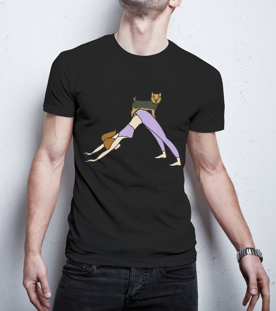 Yorkshire Terrier Yoga Mom Dog Pose With Funny Twist T-Shirt
