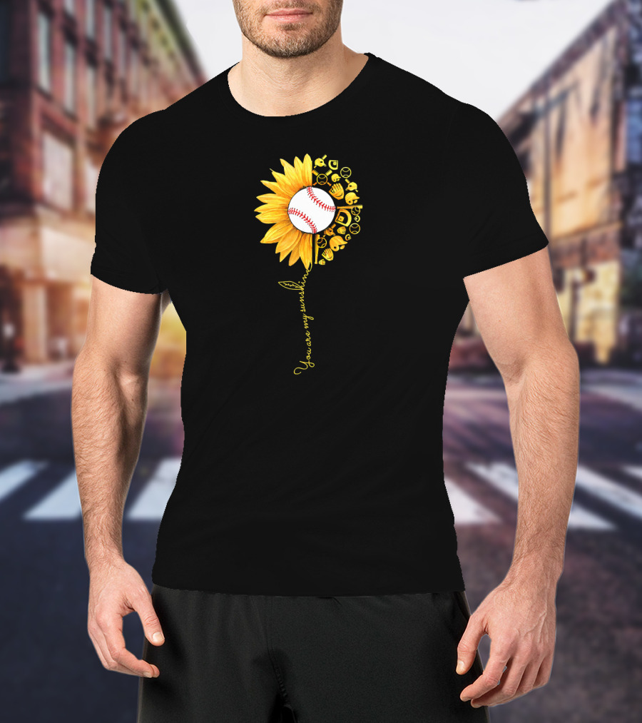 You Are My Sunshine Baseball Sunflower Blossoms T-Shirt