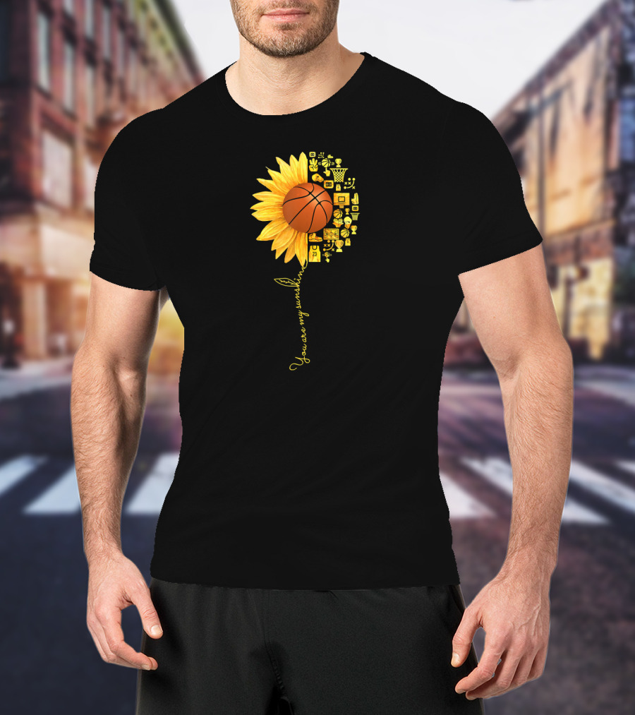 You Are My Sunshine Sunflower Basketball Trophy Icons T-Shirt