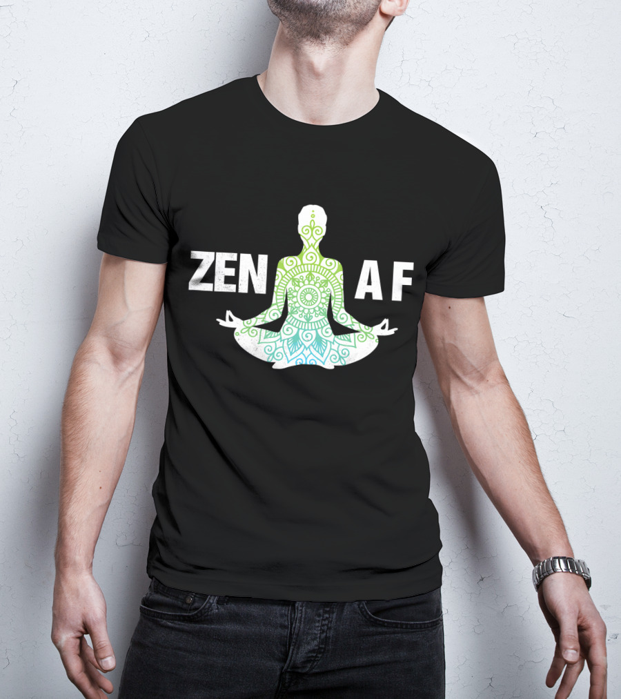 Zen AF Yoga Namaste Mandala Hippi Sitting Pose T-Shirt