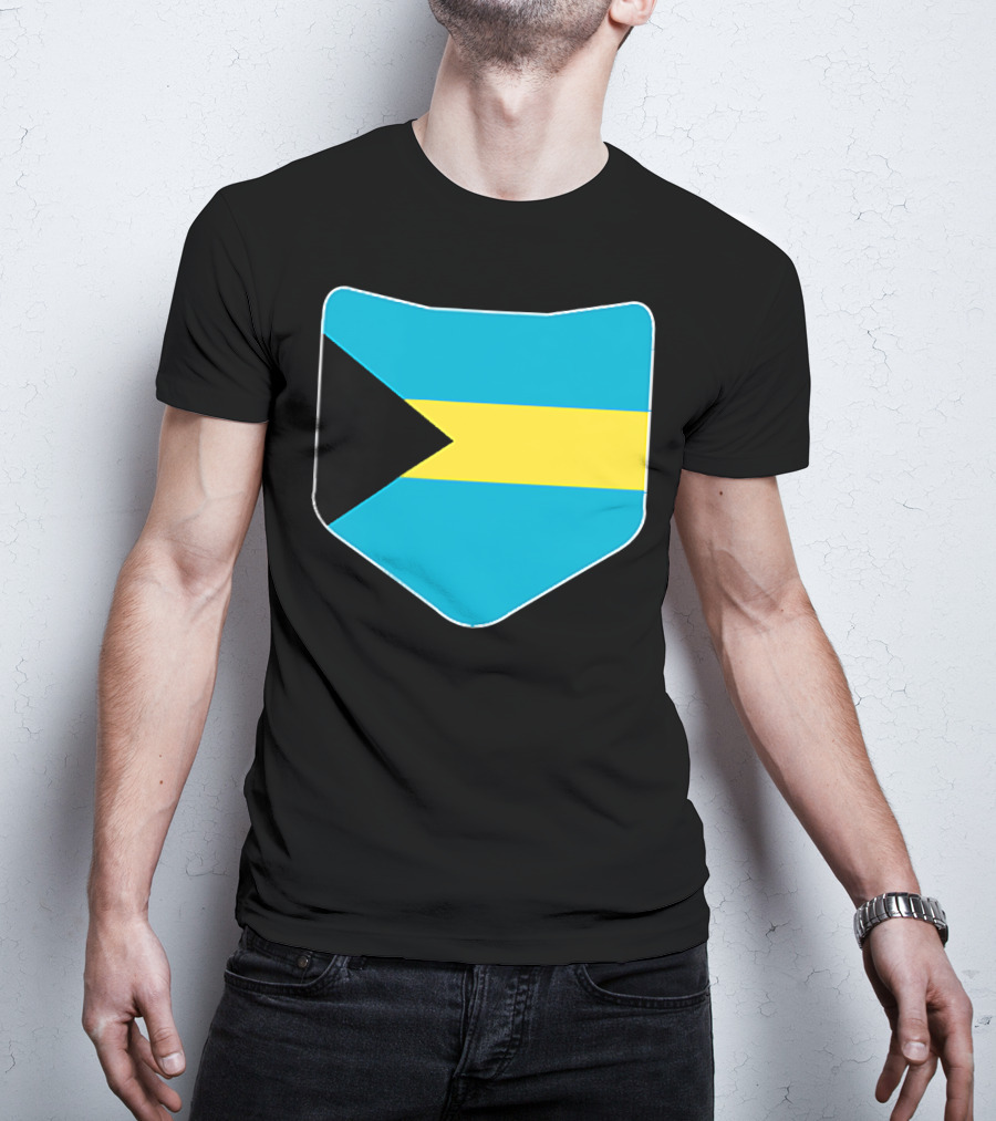 The Bahamas Flag Pocket Design With Bahami Branding T-Shirt