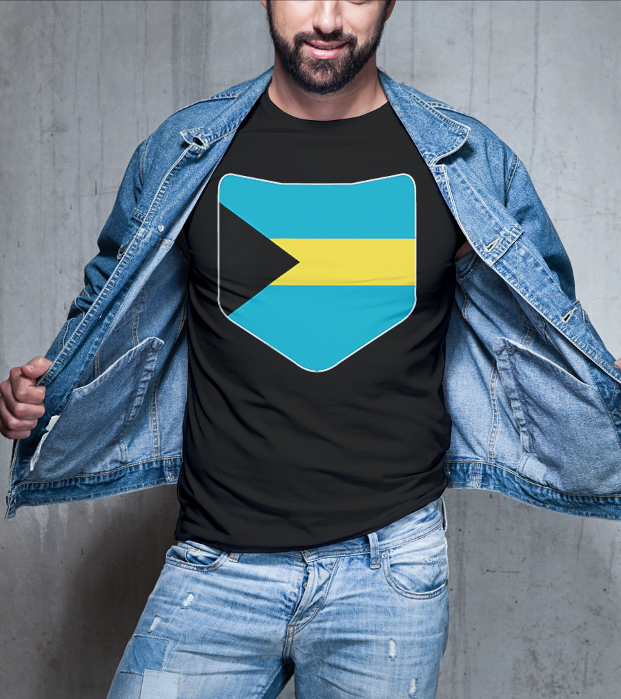 The Bahamas Flag Pocket Design With Bahami Branding T-Shirt