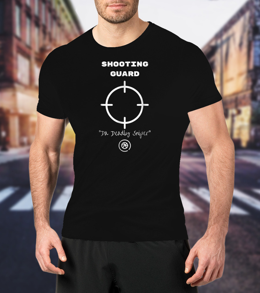Shooting Guard Da Deadly Sniper Target Crosshair Emblem T-Shirt
