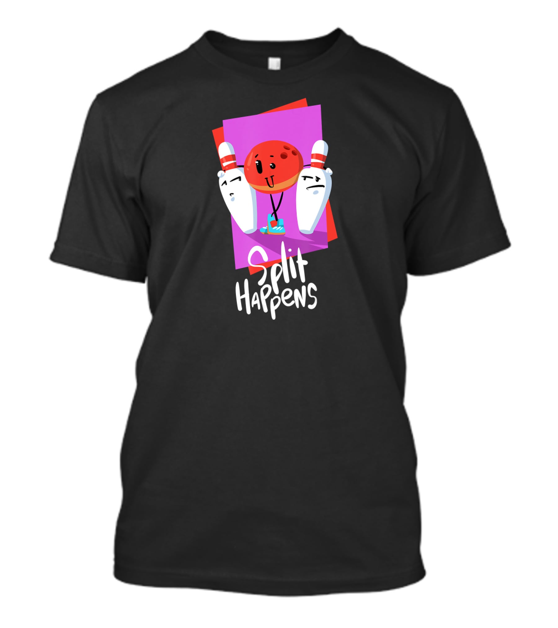 Split Happens Funny Bowling Ball And Pins For Bowling Lovers T-Shirt