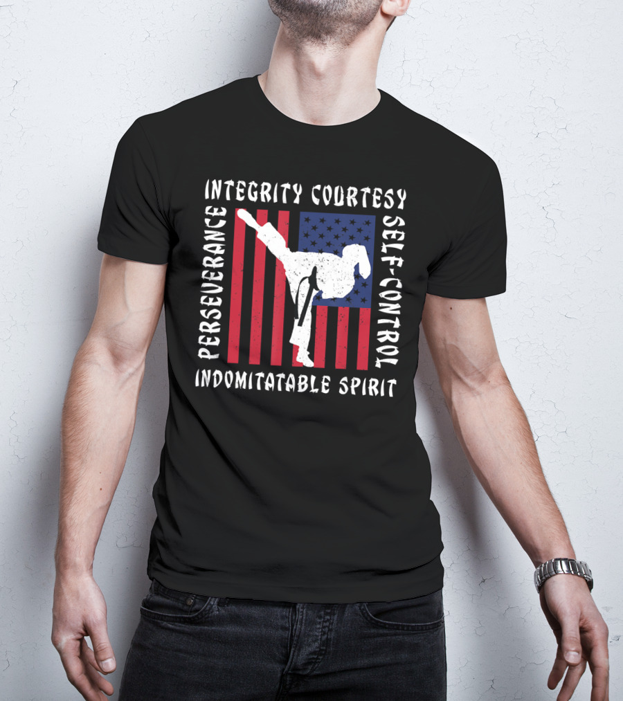 Integrity Courtesy Perseverance Self-Control Indomitable Spirit Taekwondo Martial Arts Tae Kwon Do Ko T-Shirt