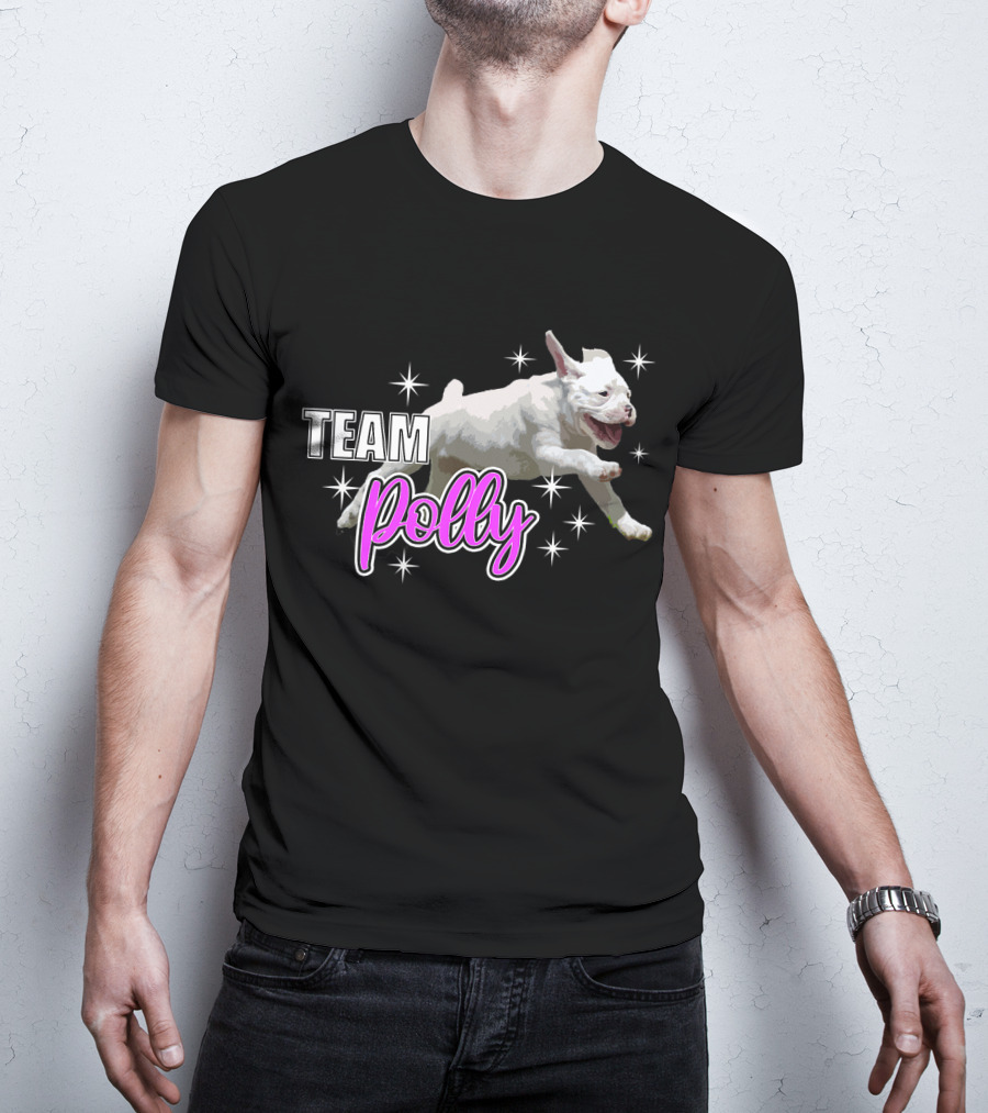 Team Polly Joyful Running Puppy With Stars T-Shirt