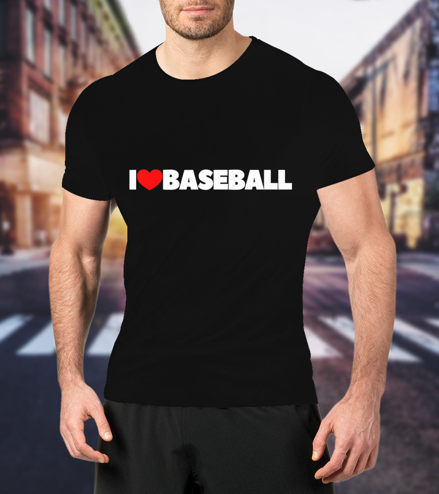 I Love Baseball Heart Icon T-Shirt